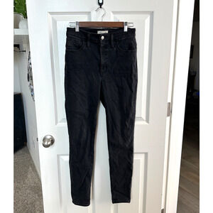 madewell curvy roadtripper black skinny jeans womens 27 high rise stretch denim